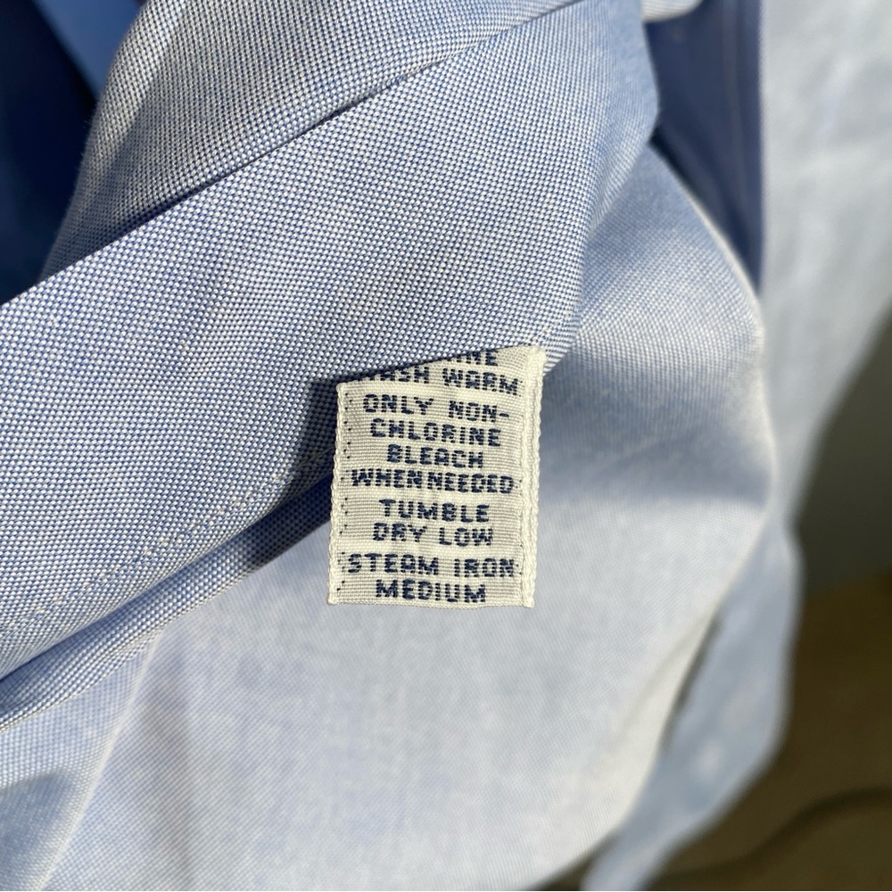 Vintage Polo Ralph Lauren Classic Fit 16 34/35 Blue Oxford Button Down Pony Logo - Picture 5 of 6